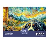 Perro de montaña Bernese en acogedora cabaña_4 Juego De Puzzle Familiar Una Obra De Arte para Montar En Familia Fascina A Hombres Y Mujeres por Igual (A Partir De 14 Años) 52x38cm/10