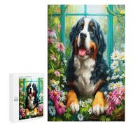 Perro de montaña Bernese Puzzles 1000 Piezas Portátil Estera Cute Perro Pet Rompecabezas 3D para Adultos Y Niños A 12 Años Aliviar Estrés DIY Creativo Decoración del Hogar 1000 PCS