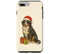 Perro de montaña de Berna de Navidad, Luces de Navidad, Sombrero de Papá Noel Carcasa para iPhone 7 Plus/8 Plus