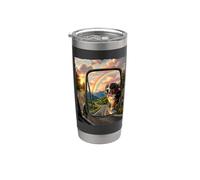 Perro de montaña de Berna en espejo retrovisor Dog Lover Vaso térmico de acero inoxidable de doble pared