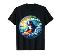 Perro de montaña de Berna Surfing Surfing Dueño Surfboard Rider Camiseta