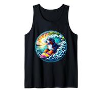 Perro de montaña de Berna Surfing Surfing Dueño Surfboard Rider Camiseta sin Mangas