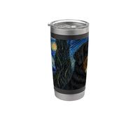 Perro de montaña de Berna Van Gogh Noche estrellada Vaso térmico de acero inoxidable de doble pared