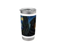 Perro de montaña de Berna Van Gogh Noche estrellada Vaso térmico de acero inoxidable de doble pared