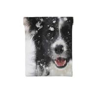 Perro de Nieve Border Collie, Squeeze Top Wallet Bolsa de Almacenamiento para Mujer Monedero pequeño Bolsa de Cambio