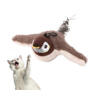 Perro de pájaro genérico Flapping, Plush Sparrow Simulation, USB recargable Chirping Toy, Sturdy Interactive Cat Teaser for Play and Ejercise, 9.06x7.09x4.72 pulgadas