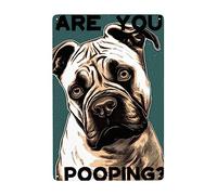 Perro De Pelea Francés ¿Estás Haciendo Caca? Carteles De Pared De Metal Divertida Metal Cartel Retro Letrero De Estaño para Hogar Salón Tienda