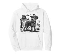 Perro de Pelo Duro Cowboy Western Desert Art Schnauzer Adventure Sudadera con Capucha