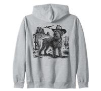 Perro de Pelo Duro Cowboy Western Desert Art Schnauzer Adventure Sudadera con Capucha
