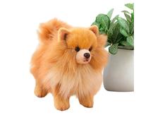 Perro de peluche | 23 cm de decoración de habitación suave muñeca realista para perros | Muñeca Pomerania cachorro de felpa para niños - para cumpleaños, vacaciones y fiestas, así como oficina, coche