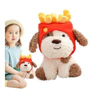 Perro de Peluche, Animales de Peluche de Perro Realistas | Sombrero de Fritas de Peluche para Cachorros de Peluche,La Peluche de Perro Vivid Expressions para Niñas trae surp