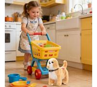 Perro De Peluche - Cachorro Electrónico Interactivo De 8,66 X 3,94 Pulgadas, Juguete Con Sensor De Movimiento De Cola, Mascota De Peluche Musical | Compañero Realista De Juego Para Caminar Con Diversi