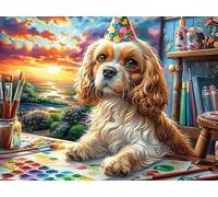 Perro de Peluche tierno Ciudad Rompecabezas 300 Piezas Cartón Grueso para Coleccionistas Menagerie Radiante y fantástica Noches De Cita Mejora Concentración Ocio En Casa Regalo Reyes Magos 300 PCS