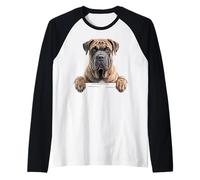 Perro de Presa Canario Divertido Perro Mastín Canario Camiseta Manga Raglan