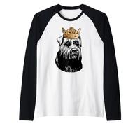 Perro de Raza Bouvier Des Flandres con Corona Camiseta Manga Raglan