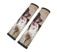 Perro de raza Braco Alemán de Pelo Corto, Almohadillas para cinturón de seguridad de coche, paquete de 2 almohadillas para arnés, funda multifuncional para cinturón de seguridad