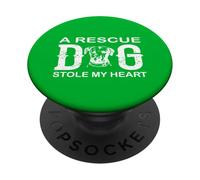 Perro de Rescate robó mi corazón Adopción Amor PopSockets PopGrip Adhesivo