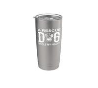 Perro de rescate robó mi corazón Adopción Amor Vaso térmico de acero inoxidable de doble pared