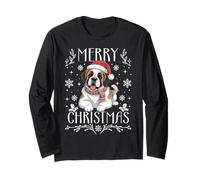 Perro de San Bernardo, Feliz Navidad, Divertida y FEA Navidad Manga Larga
