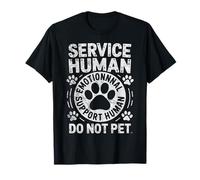Perro de Servicio Humano No Mascota Divertido Rescate Dueño de Perro Vintage Camiseta
