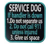 Perro de servicio If Handler is Down Chalecos/arneses Broche Bordado de Gancho y Parche de Gancho y bucle de cierre
