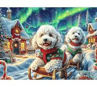 Perro de Trineo de Navidad Rompecabezas 1000 Piezas Cartón para Toda La Familia Fauna Silvestre Juego Compartir Estimulación Cognitiva Regalo Fin De Año Mejor Valorado 1000 PCS