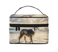 Perro del Cielo de mar Border Collie, Bolsa de Maquillaje Bolsa de cosméticos Bolsa de Aseo de Viaje portátil Estuche para lápices