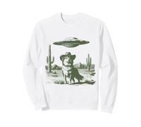 Perro del suroeste en Sombrero de Vaquero con Paisaje del Desierto del OVNI Sudadera