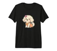 Perro del Zodiaco Virgo Lindo Cachorro de Dibujos Animados Camiseta Premium
