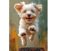 Perro Diamond Painting, 5D Diamond Painting Adultos Animal, DIY Manualidades Adultos Kit Punto de Cruz, Cuadro Diamantes Cristal Bordado Artesanía, Decoración Hogar, Regalo Mujer 30x40cm fjh-8747