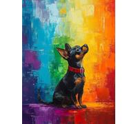 Perro Diamond Painting, 5D Diamond Painting Adultos Animal, DIY Manualidades Adultos Kit Punto de Cruz, Cuadro Diamantes Cristal Bordado Artesanía, Decoración Hogar, Regalo Mujer 50x65cm fjh-6596