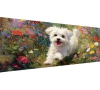 Perro Diamond Painting Adultos Grande XXL 80x160cm Kit Completo, 5D DIY Pintura de Diamante Full con Diamantes Redondos, Decoración Pared Salón, Renovación Hogar Primavera, Arte Mural, Césped Y1-383