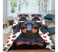 Perro Divertido 3D Impreso Funda Nórdica de Microfibra Decoración Dormitorio Juego de Cama Estampado Animal Suave para Adultos Super King（260x220cm）