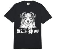 Perro Divertido de Pastor Australiano Yes I Herd You Comfort Colors Adult Heavyweight T-Shirt
