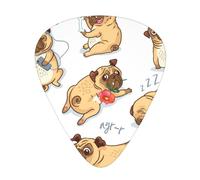 Perro divertido impreso,12 púas de guitarra, 3 grosores diferentes para guitarra acústica, bajo y ukelele