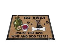 Perro Doberman Pinscher: Aléjate A Menos Que Tengas Vino Y Golosinas para Perros Felpudo De Entrada Suave Alfombra Puerta Antideslizante Felpudo De Bienvenida para Jardín Pasillo 40X60 Cm