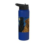 Perro Dogo de Burdeos Van Gogh Noche Estrellada Stainless Steel Insulated Water Bottle