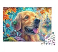 Perro Dorado en una Burbuja, Cuento de Hadas de otoño Puzzle De 1000 Piezas Perro Lindo Ocio Familiar para Adultos Y Niños 70x50cm/1000pcs
