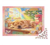 Perro Dormido en la Oficina de Correos Puzzle de 1000 Piezas Papel para Adultos Ambiente Tranquilo Familia Relajación Hogar Regalo 70x50cm/1000pcs