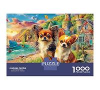 Perro durmiendo 1000 Piece Sturdy Paper Board Chihuahua Playa Jigsaw Puzzles for Teens Digital Detox Home Decor Recycled Cardboard Anti-Glare 70x50cm/1000pcs