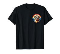 Perro en el Castillo de Neuschwanstein Camiseta gráfica económica, Hombre, Negro, S