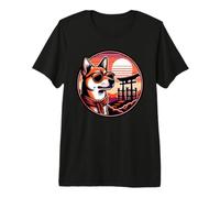 Perro en el Gran Santuario de Inari, Fushimi Japón Kioto Camiseta Premium