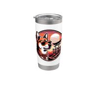 Perro en el Gran Santuario de Inari, Fushimi Japón Kioto Vaso térmico de acero inoxidable de doble pared