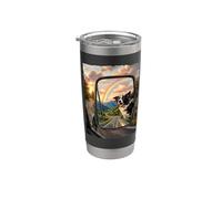 Perro en espejo retrovisor Dog Lover Vaso térmico de acero inoxidable de doble pared
