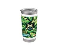 Perro en flores botánicas patrón floral lindo Cairn Terrier Vaso térmico de acero inoxidable de doble pared