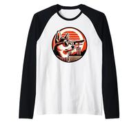 Perro en Fushimi Inari Taisha en Japón, Kioto Camiseta Manga Raglan