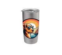 Perro en la presa Hoover Vaso térmico de acero inoxidable de doble pared