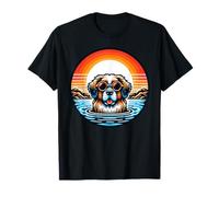 Perro en Las Aguas Termales de Islandia y la Isla Camiseta