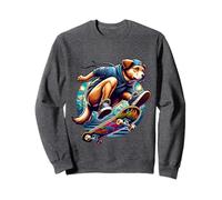 Perro En Monopatín Calle Fresco Arte Sudadera