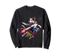 Perro En Skateboard Representación Viva Sudadera